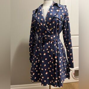 Funky Patterned A-line Trench Coat